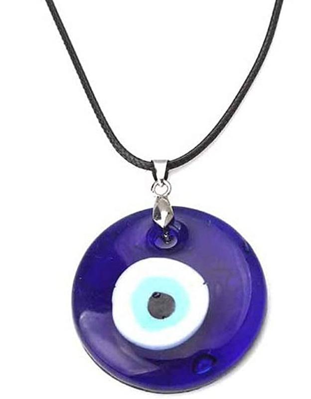 1pc Evil Eye Pendant Necklace Glass Leather Rope Chain Turkish Protect Lucky Necklace for Women Men