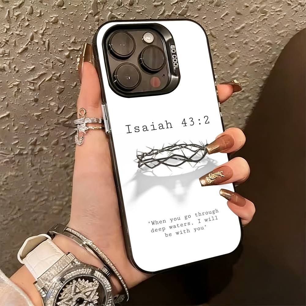 

Jesus Bible Verse Christian Phone Case For iPhone 17,16,15,14,13,12,11 Plus,Pro Max,XS,Colorful Silver Black Cover iPhone13