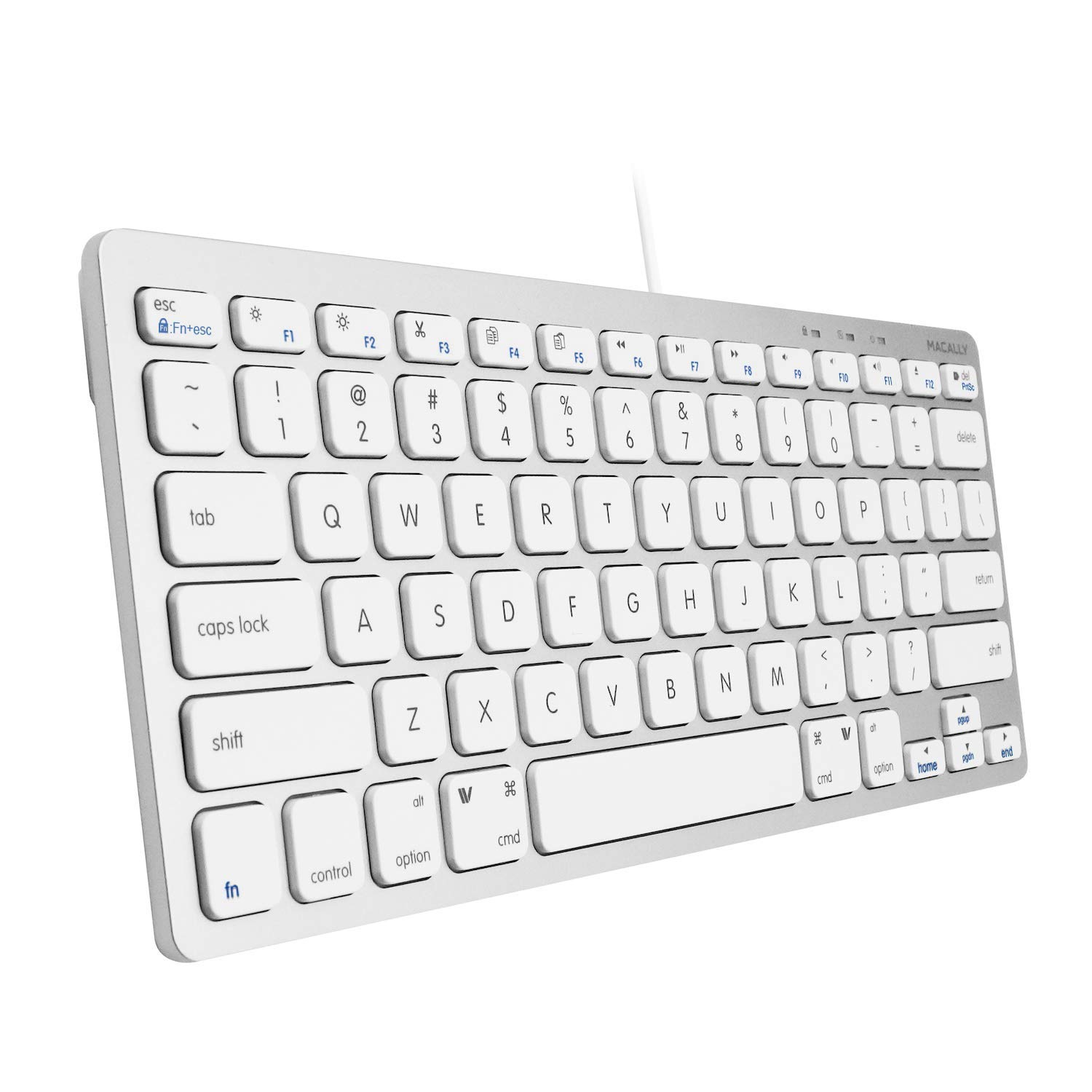 

MACALLY Mac US Compatible with Mac and Scissor Switch Full 78 Work from Telework Keyboard, Wired, Compact, Layout, Windows, Quiet, (Pantograph), Size,