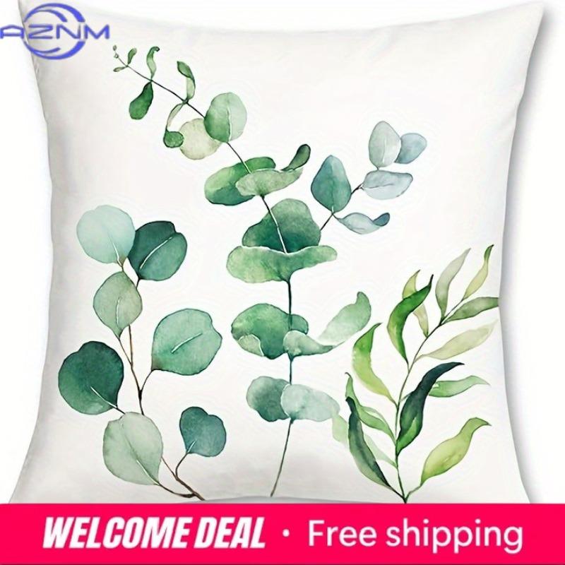 Home Decor Eucalyptus Leaves And Be Still Cushion Covers Pattern Cushion Cover Suitable For Sofa Bedroom Car Pillow Cover