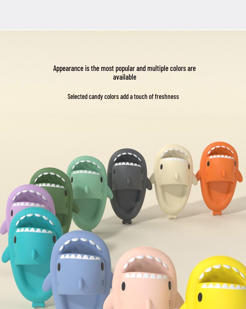 4cm Thick Sole Shark Slippers: Fun Cartoon EVA Slippers for Women, Men & Kids - Unique Stepping Sensation