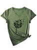 Versatile Comfortable Personality Dandelion Clover Women's V-Neck Short Sleeve T-Shirt