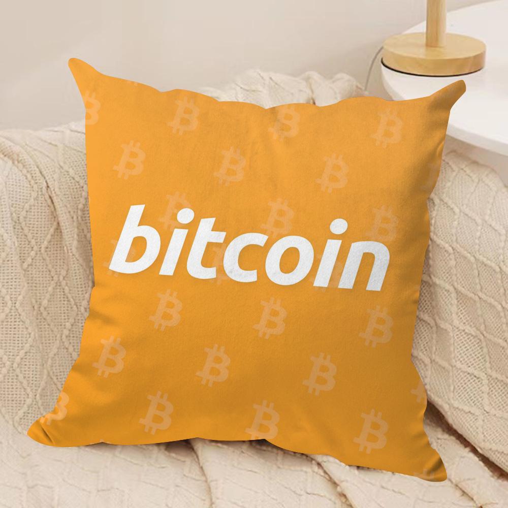 Cool BBitcoin Cushion Cover Pillowcase Ultra Soft Skin Friendly Fabric Cloud Like Comfort Concealed Zipper