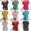 Short Sleeve Women Loose V-neck Summer Plus Size Printed Casual T-shirt