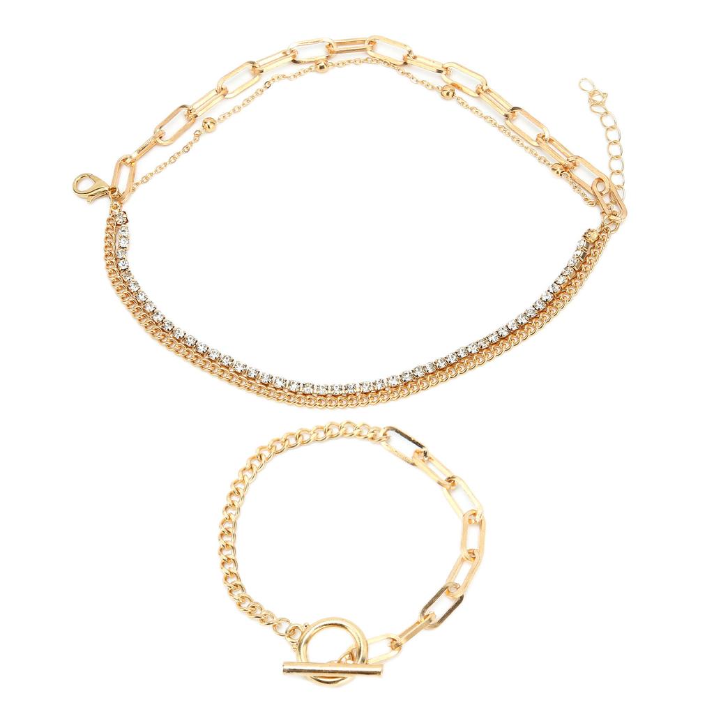 Buckle Bracelet Women Fashionable Exquisite Rhinestone Adjustable Layered Bracelet Jewelry Gift