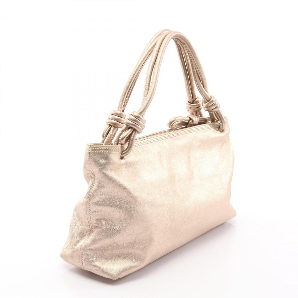 Used LOEWE Anagram Handbag Leather Gold Used Women