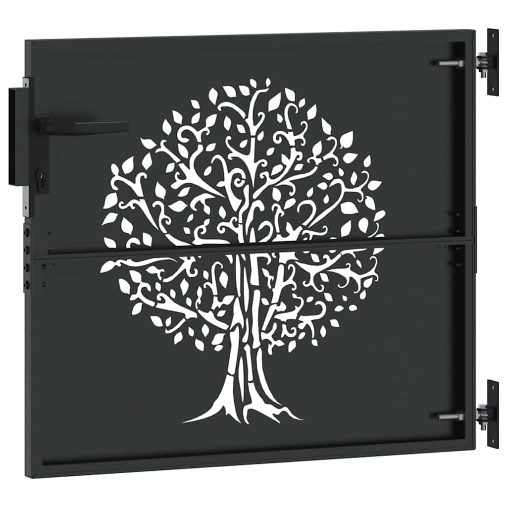 Garden Gate Black 85 X 100 Cm Powder Coated Steel