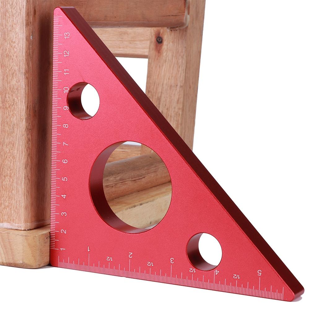5in13cm Right Angle Triangle Height Ruler Aluminum Alloy Carpenter Measuring Tool