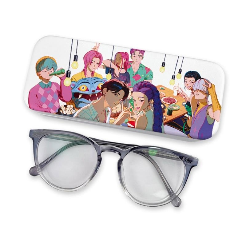 Anime PU Leather Glasses Case Witch Hunters Design Soft Lining for Scratch Prevent Eyewear Holder for Daily Travel Use