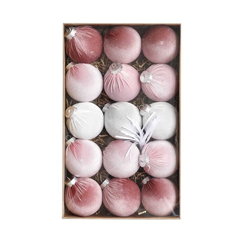 Fabric-Wrapped Christmas Ball Set: Pink, Blue & Champagne Tree Decorations