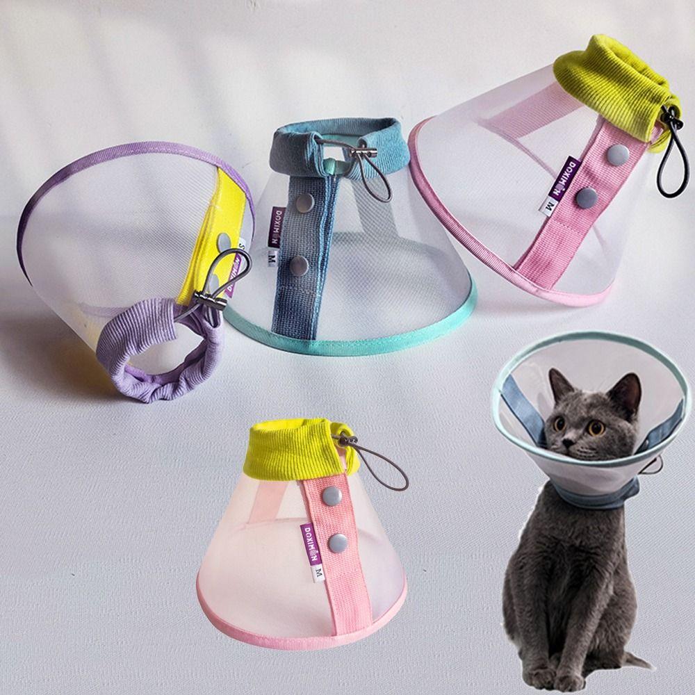 Breathable Pet Neck Cone Anti-Bite Cat Neck Protective Circle Dog Protective Head Cover  Pet Care
