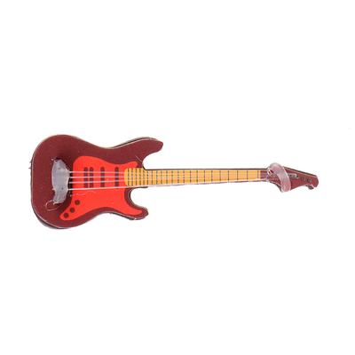 1:12 Instrumento musical em miniatura para casa de bonecas Guitarra elétrica para decoração de casa