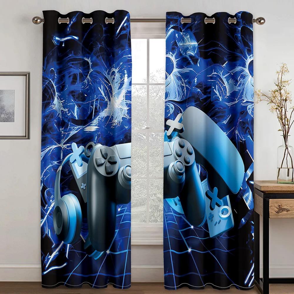 Free Shipping Modern Game Gamer Dreamy Controller Children's Thin Window Curtains for Boy Kid Living Room Bedroom Decor 2Pieces