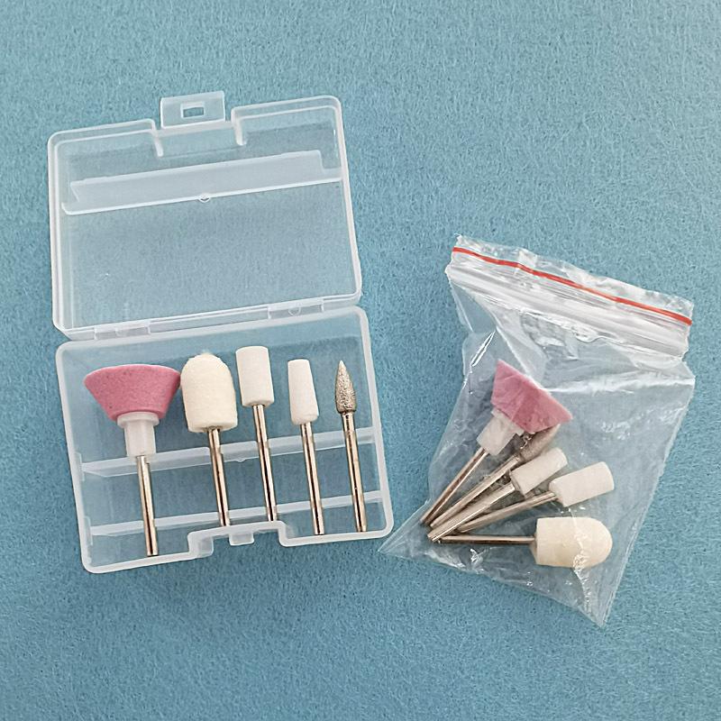 5Pcs/set Handle Nail Polishing Head Nail Machine Matching Grinding Head