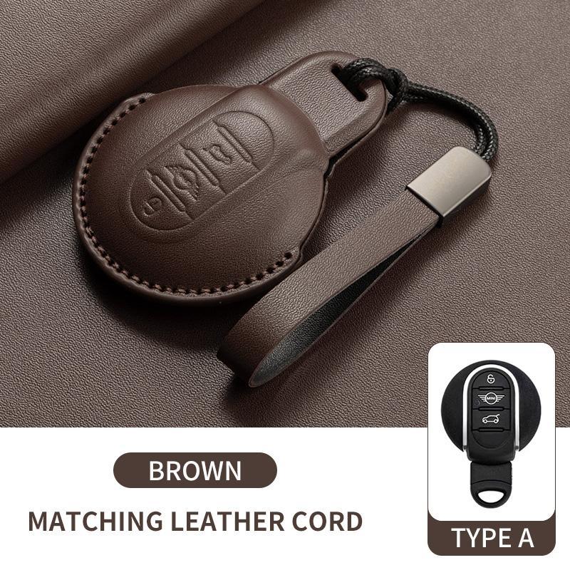 Kožený kryt na klíče od auta pro BMW MINI COOPER S ONE JCW F54 F55 F56 F57 F60 CLUBMAN COUNTRYMAN Držák na dálkový ovladač Shell Keychain