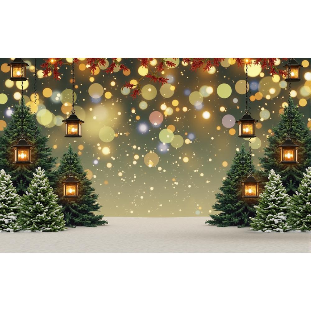 Merry Christmas Winter Forest Landscape Background Cloth 2025 Xmas New Year Party Decoration Supplies Photography Background
