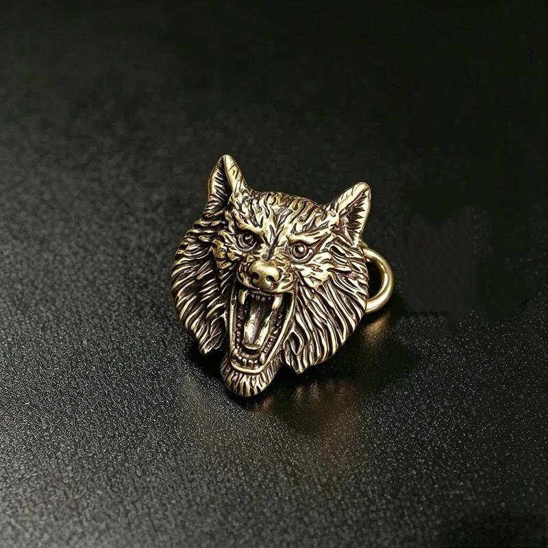Schroefrug Messing Wolf Conchos Uniek Dierenhoofd Ontwerp Duurzaam Metalen Accessoire voor DIY Leerprojecten