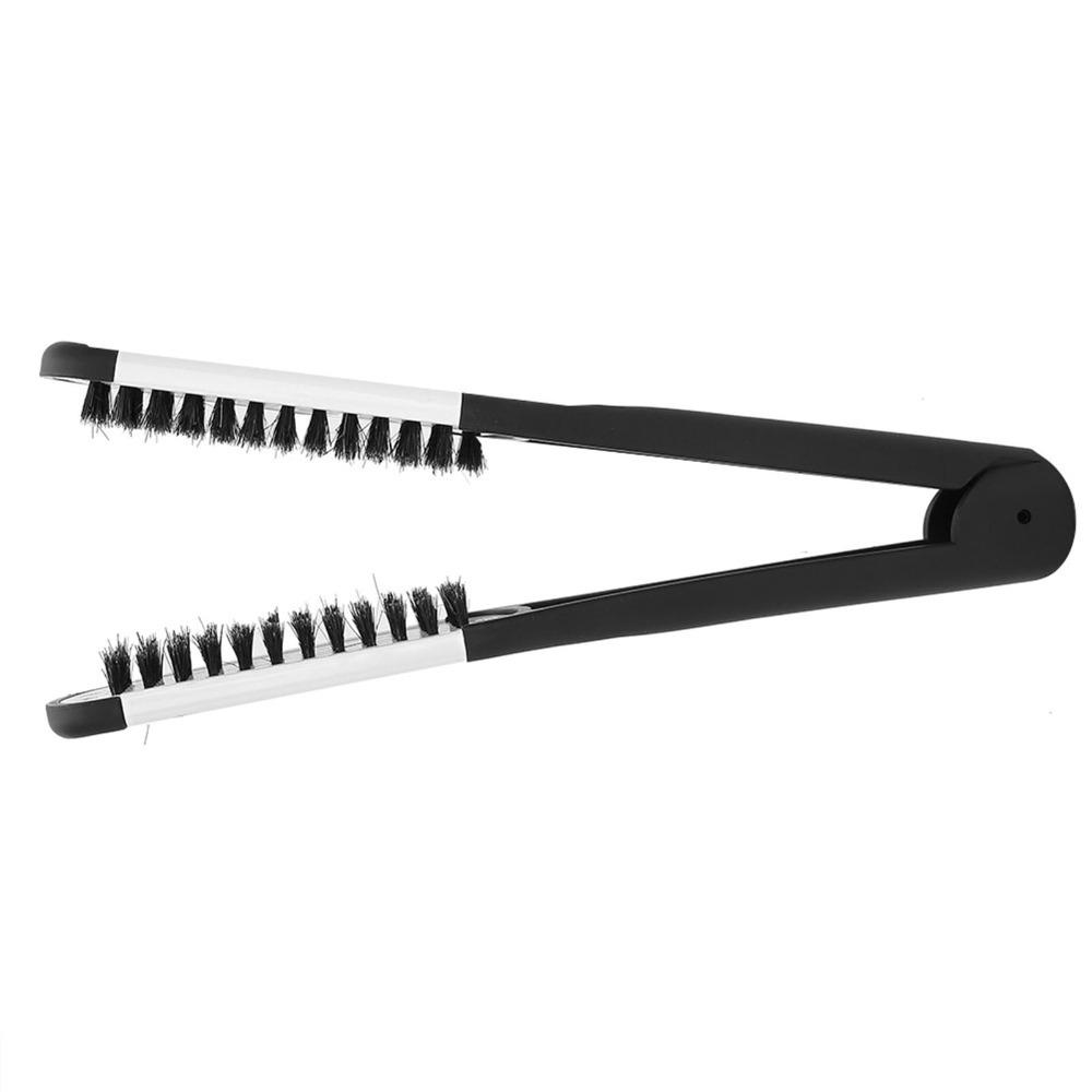 Double Sided Hair Straightening Comb Anti-Static V Shaped Clamp  Hair Straightening