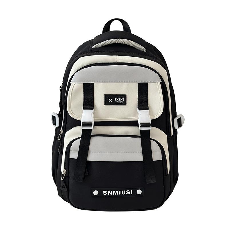 High Value, Fresh, Sweet and Cute Contrasting Color Splicing Backpack, Lightweight Backpack for Junior High School Students