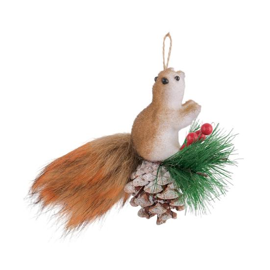 Artificial Squirrel Christmas Hanging Ornament Holiday Pendant Home Wall Decor Christmas Tree Decoration