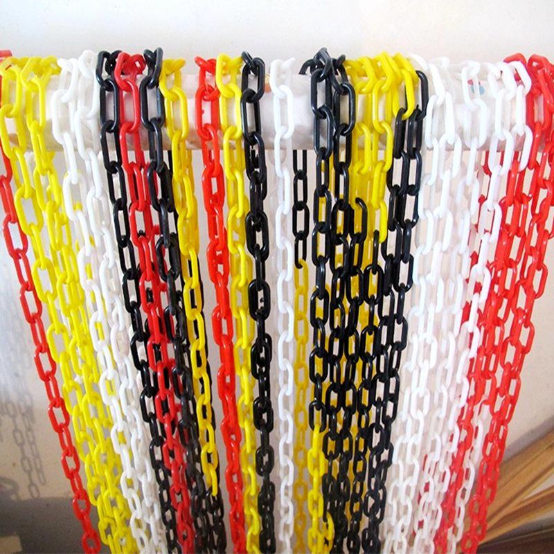 PE Traffic Safety Chain: Red/White/Yellow/Black Warning Chain for Cones, Posts, Barriers, or Clothes Drying Rack