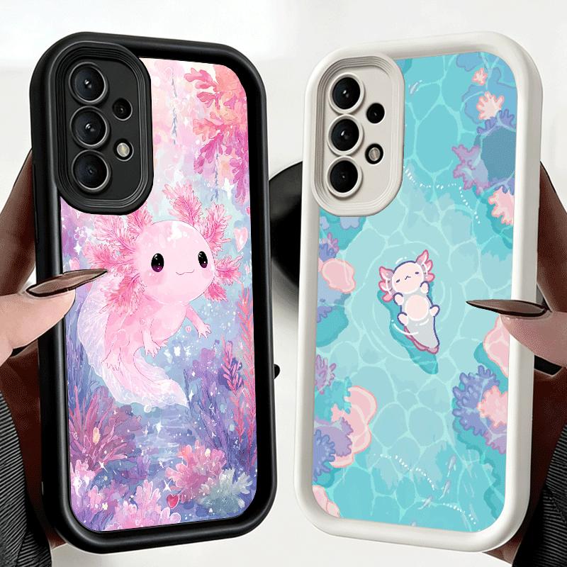Phone Case for Samsung Galaxy A17 A16 A15 A14 A13 Axolotl Cartoon Cute A56 A36 A26 A55 A35 A25 A54 A34 A24 A53 A33 A23 A07 A06