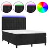 Maison Exclusive - Sommier à lattes de lit matelas et LED Noir 140x190 cm Velours