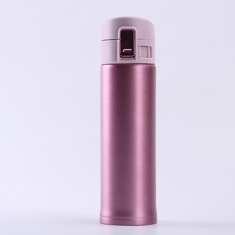 New Stainless Steel Bounce Cover Thermos Cup Outdoor Portable Car Gift Water Cup Fashion Business Straight Cup