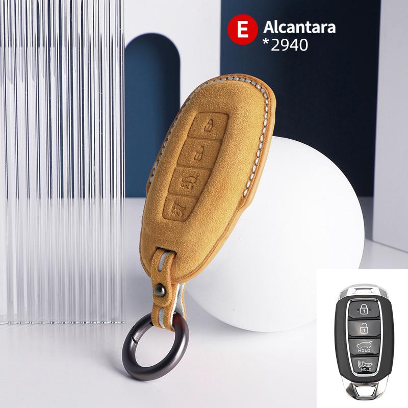 Car Key Case For Hyundai I30 Tucson Kona Encino Solaris Azera Grandeur Ig Accent Santa Fe Palisade Suede Cover Shell Keychain