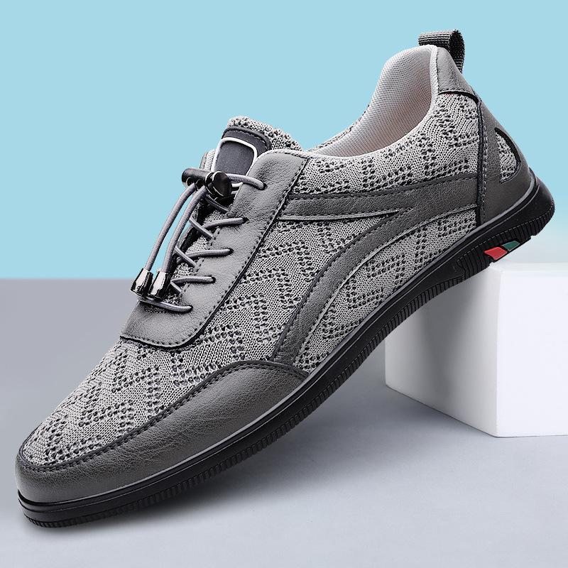 Men's shoes 2025 summer new fashion fly-woven mesh breathable and lightweight outdoor street travel casual sports shoes tide