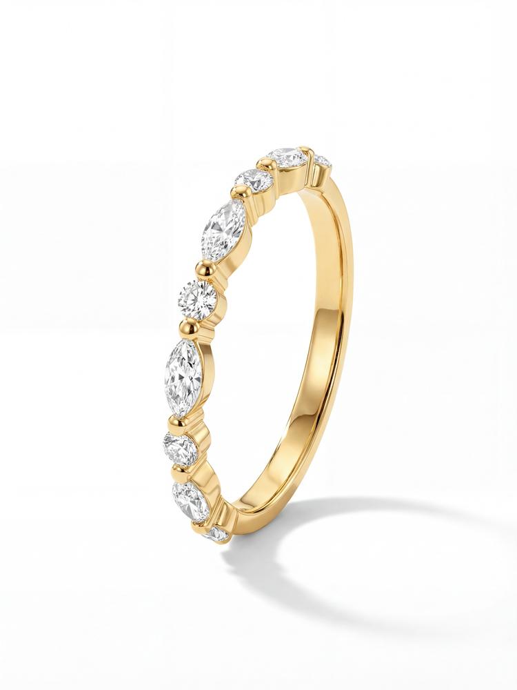 925 Sterling Silver Simplicity Marquise Round Zircon Bead Ring For Women Engagement Wedding Fashion High Quality Fine Jewelry