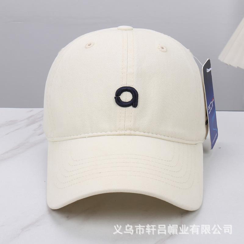 Solid color simple letter embroidery big head circumference baseball cap spring and summer new versatile face small sunshade cap