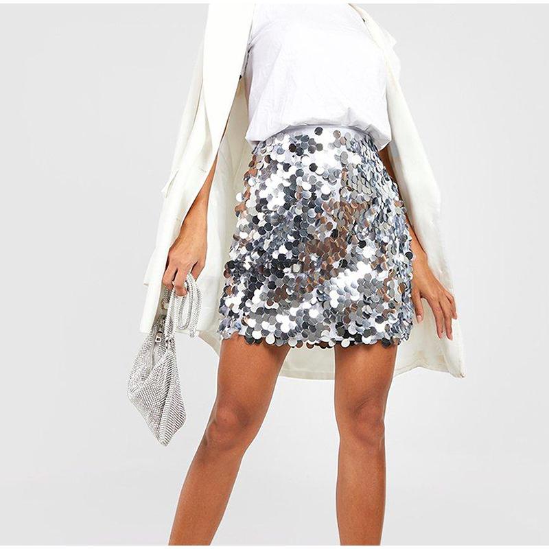 Fashion Women's Sequin Mini Skirt Glitter Skirt Belly Dance Short Skirt Clubwear Festival Costume for Concert Streetwear