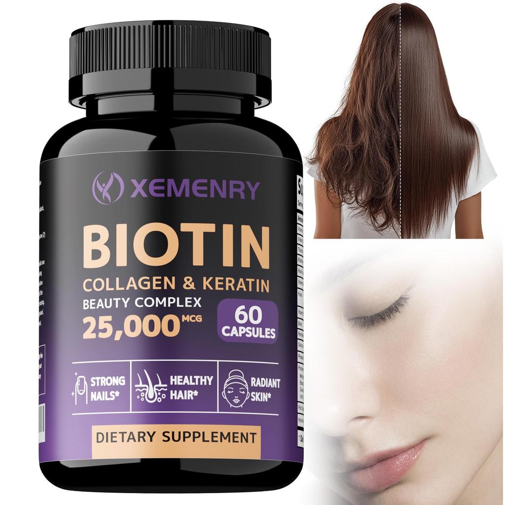 Biotin Collagen & Keratin 25,000mcg - Hair, Skin, Nails, Bone and Joint Health