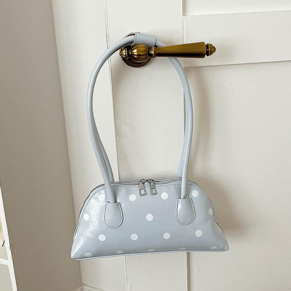 Sweet Leather Underarm Bag Lightweight Commuting Bag Cute Polka Dot Shoulder Bag Party
