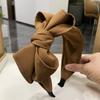 PROLY New Fashion Women Headband Big Bowknot Side Knot Hairband Casual Classic Headwear Solid Color Turban Hair Accessories