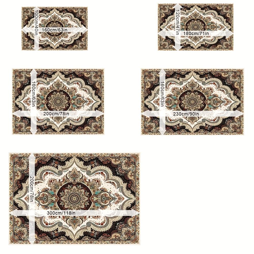 Velvet/nylon style gray coffee shop decorative floor mat, not only warm but also beautifies the space, multifunctional Persian design - soft and