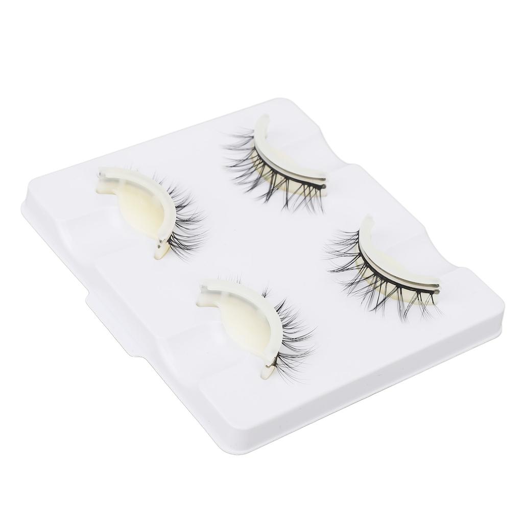 2 Pairs False Eyelashes Natural Dense Reusable Self Adhesive Faux Eyelashes 3D False Eyelashes for Home Beauty Salons