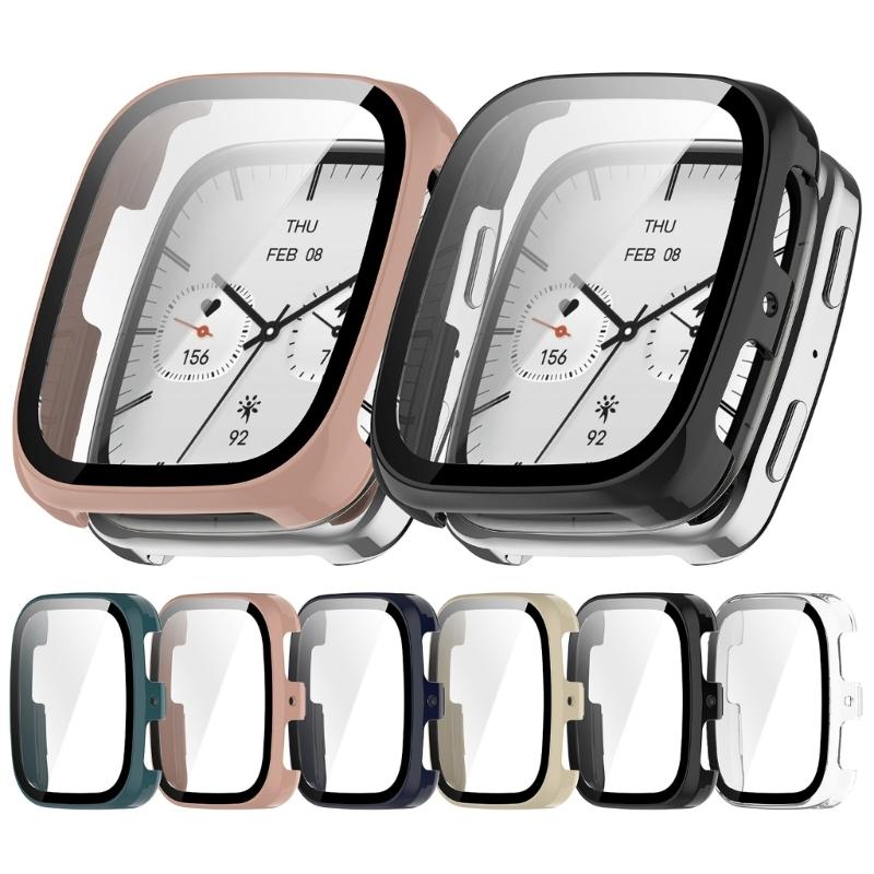 Smartwatch Cover Shell Case with Tempered Glass Film for Active 2 Square Screen Protector Film Cover Scratchproof Case