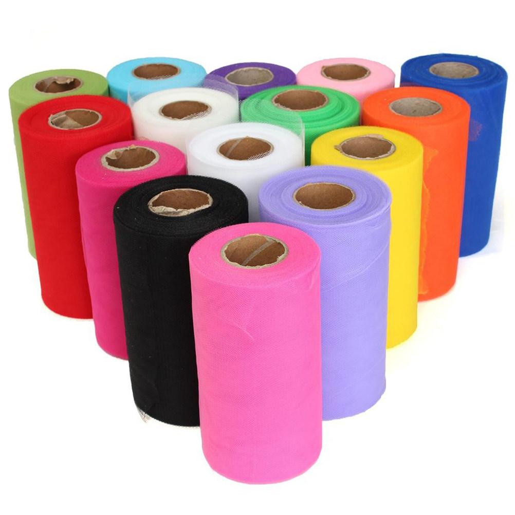 25 Yard Bright Color Tulle Roll Fine Mesh Fabric for Wedding Decoration DIY Tutu Skirts Party Favors Table Decor Craft Supplies