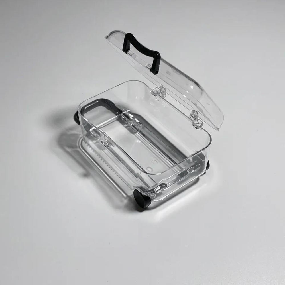 7.5*5cm Storage Box Suitcase Shape Mini Transparent Case With Handle Decorative Plastic Jewelry Candy Miniature For Home Desktop