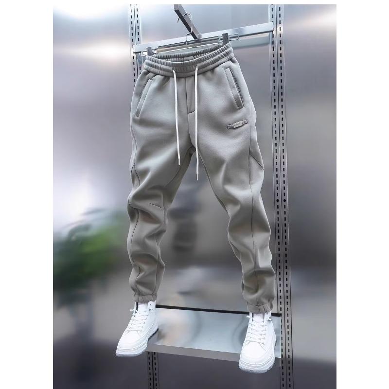Pantalones de chándal casuales sueltos de primavera y otoño con cintura elástica y cordón para hombre, pantalones deportivos