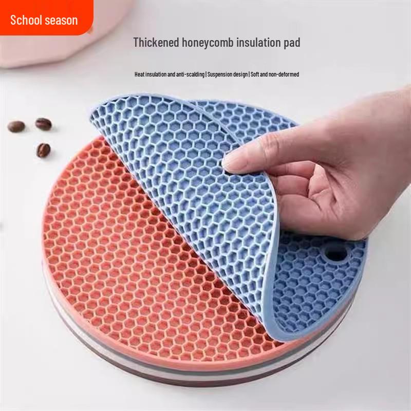 Zeshoekige Ronde Siliconen Placemat - Anti-Brandwond & Antislip, Makkelijk Schoon te Maken Keukentafelmat