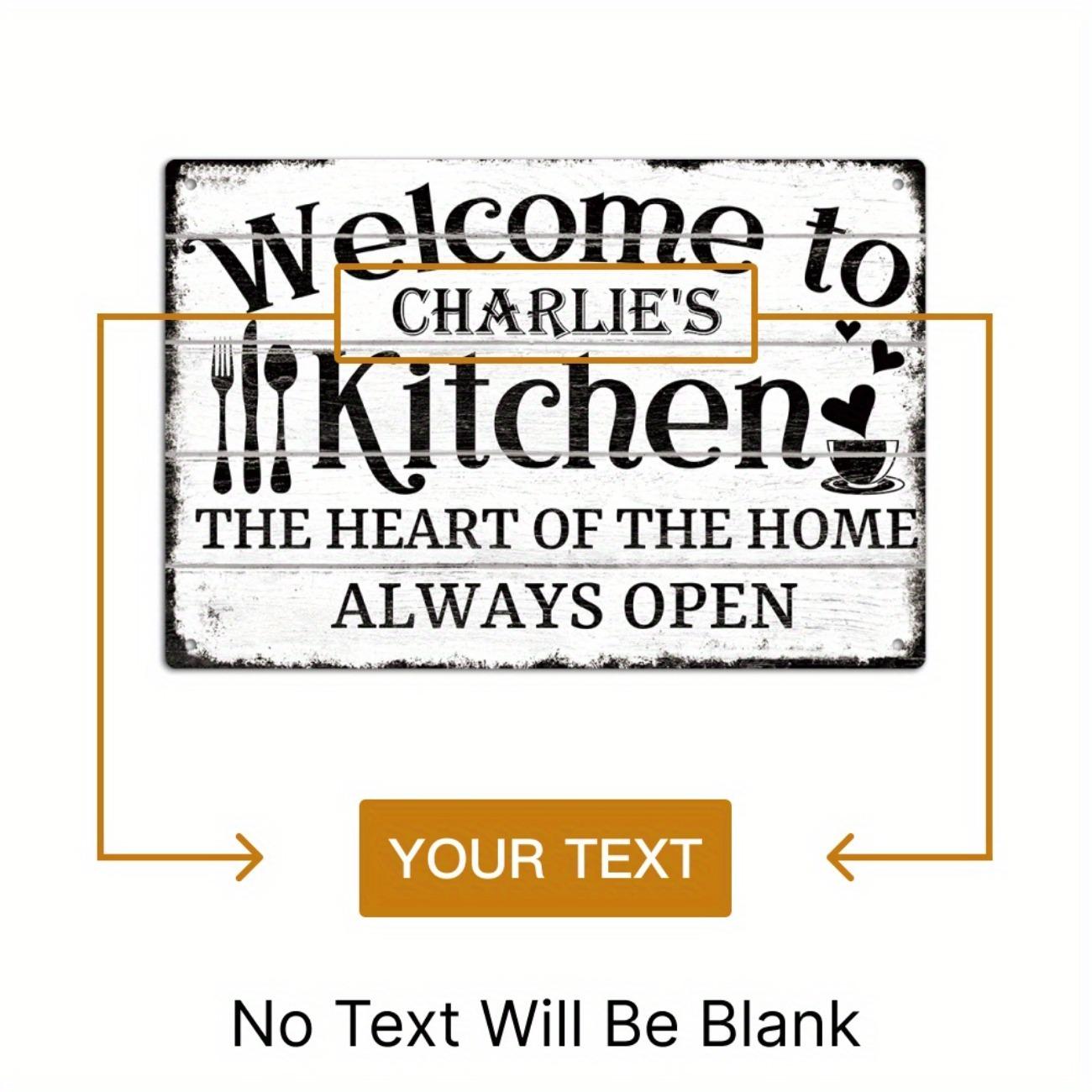 

Personalized Vintage Retro Metal Tin Sign Farmhouse Kitchen Wall Art Decor белый