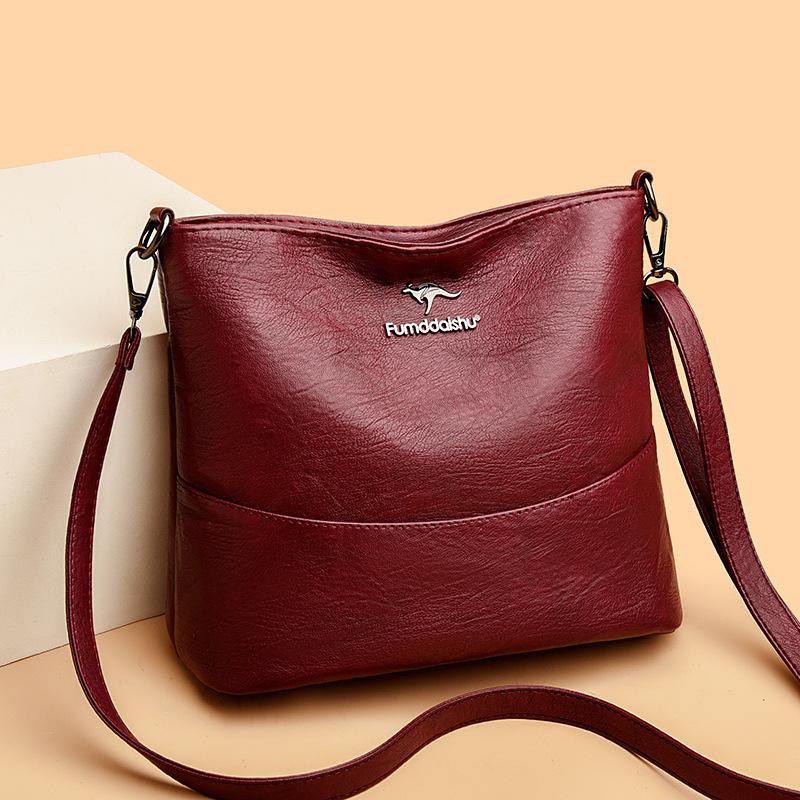 Women's Bag, Simple and Versatile Bucket Bag, Fashionable Retro Texture Shoulder Bag, High-end Messenger Bag, Women's