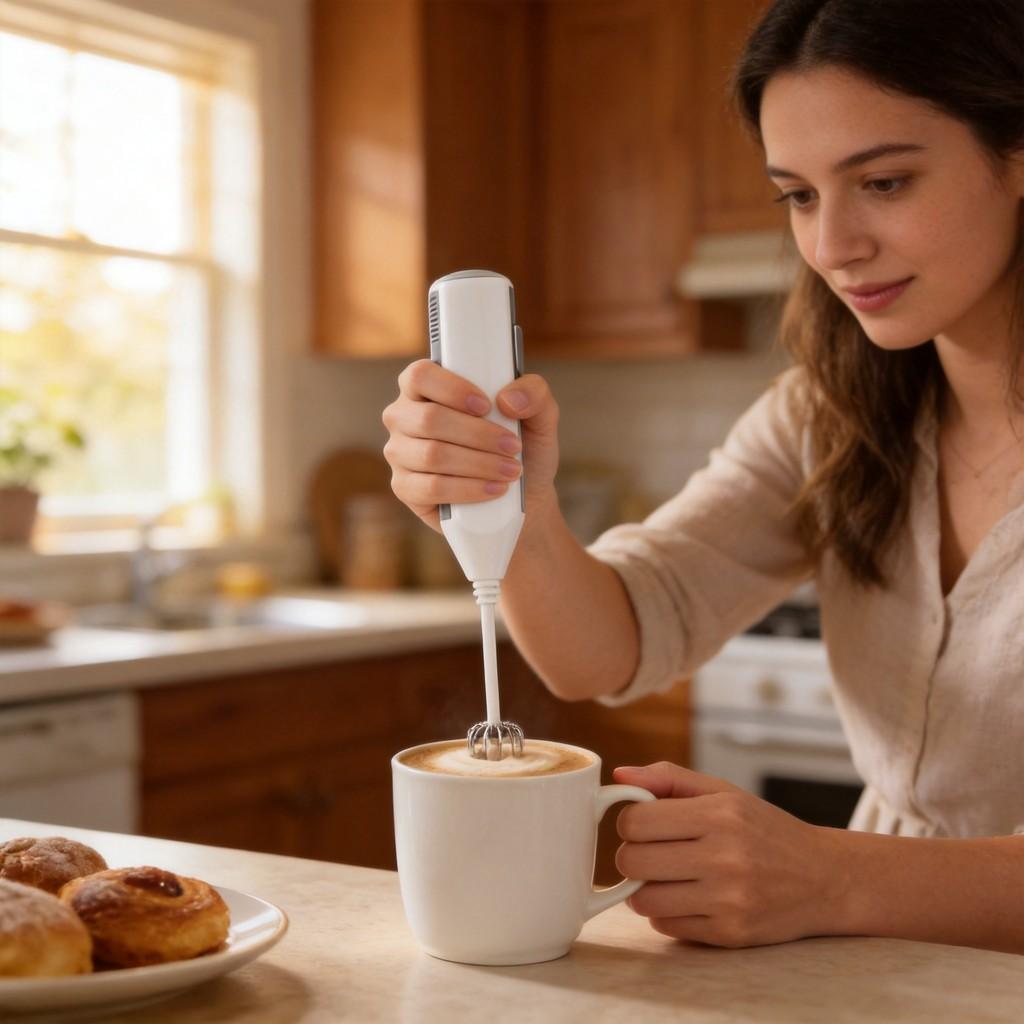 Stainless Steel Handheld Milk Frother For Home Kitchen Use