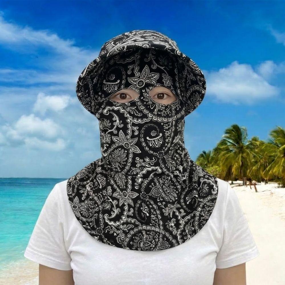 Breathable Face Mask Sun Hat Wide Brim Fisherman's Hat Tea Picking Work Hat Unisex Summer