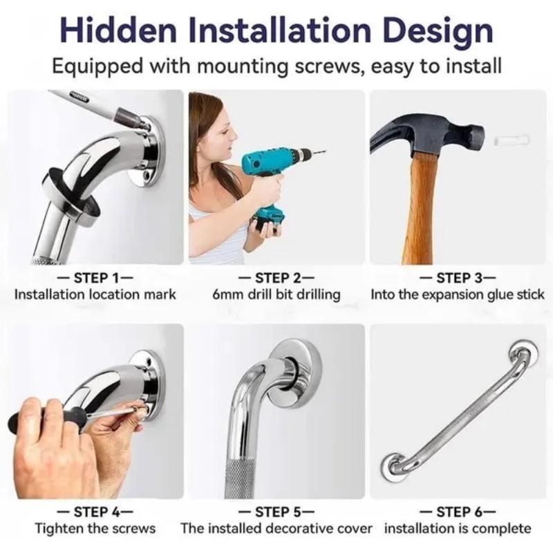 Stainless Steel Safety Grab Bar Bathroom Handrail Accessible Support for Elderly Seniors Disabled Handicap Toilet Shower