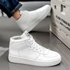 Herren High-Top Freizeitschuhe Leder Atmungsaktiv Dicke Sohle Bequeme Herren Sneaker Mode Weiß Schwarz Studenten Freizeitschuhe