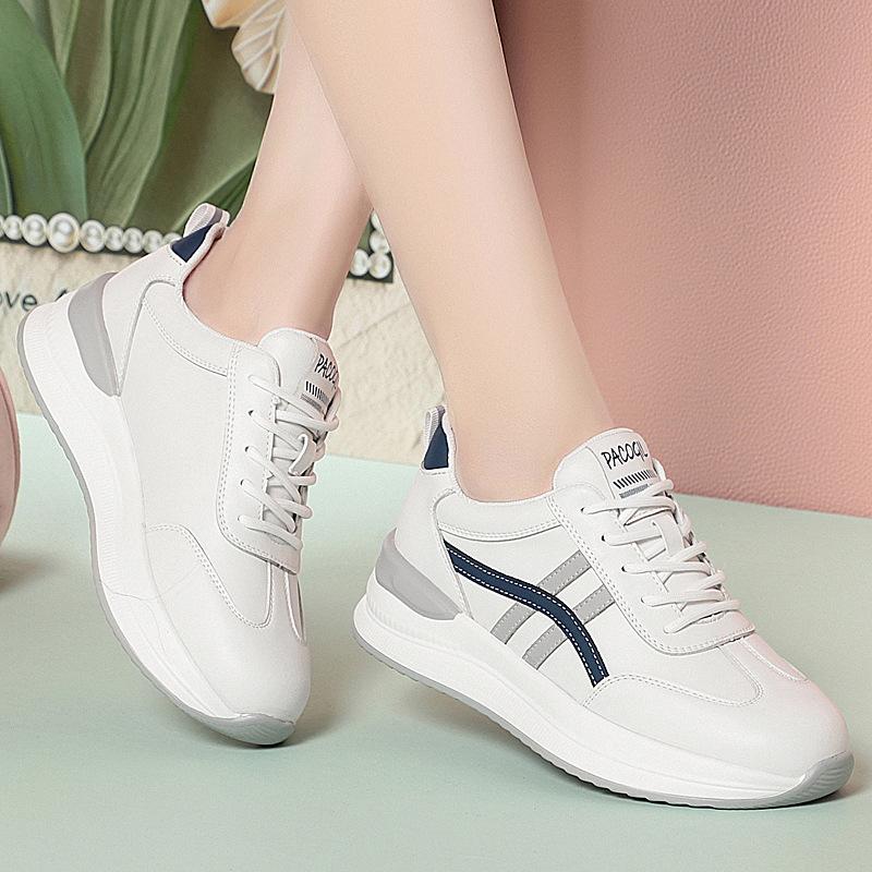 

Весенние и осенние туфли на плоской подошве белого цвета для женщин. Мягкая кожаная спортивная обувь. Мягкая подошва. Удобная толстая подошва. Обувь для путешествий и отдыха. 38